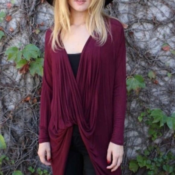 Audrey, Boutique Twist Wrap Front Long Hi-Lo Tunic, Women’s Small - Picture 14 of 15